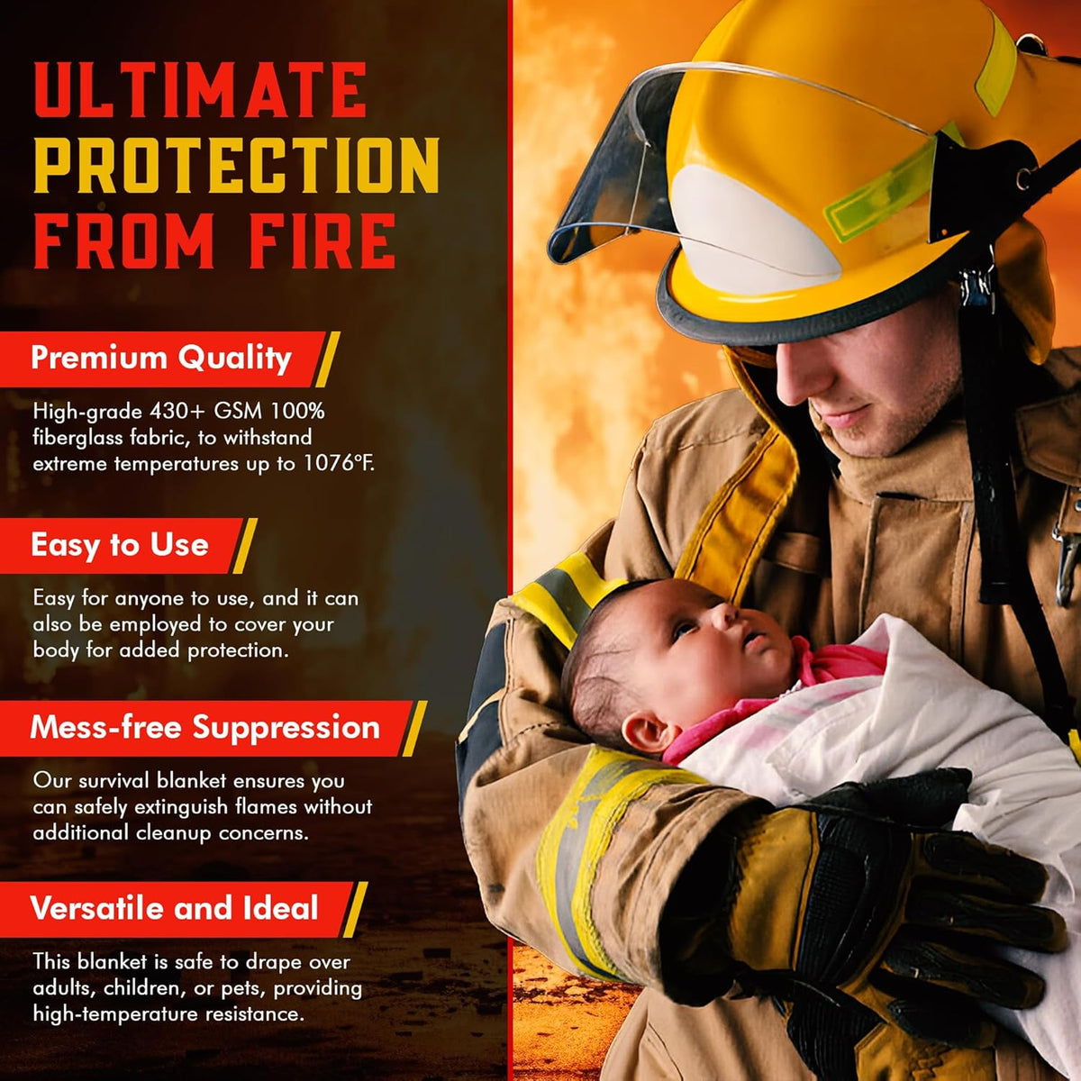 Emergency Fire Safety Blanket Set